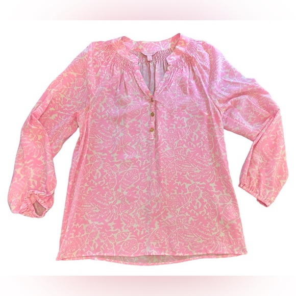 Lilly Pulitzer Tops - Lilly Pulitzer Elsa Silk Top - Pink Seashell